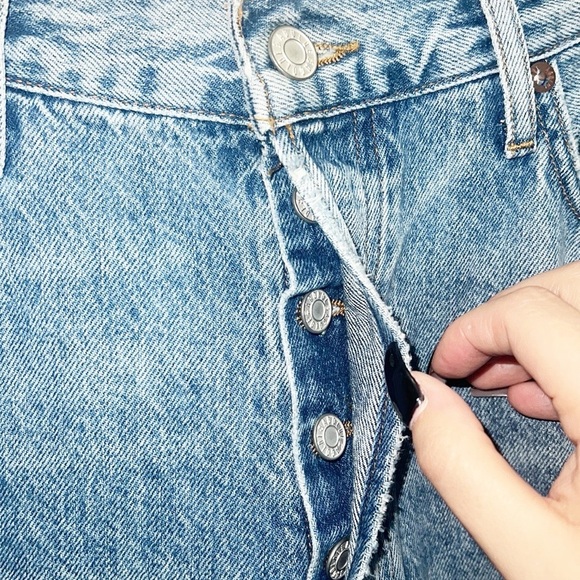 Agolde Fen High Rise Relaxed Taper 100% Cotton Button Fly Jeans - Picture 5 of 12